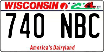WI license plate 740NBC