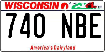 WI license plate 740NBE