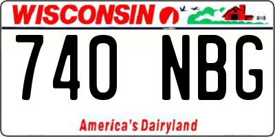 WI license plate 740NBG
