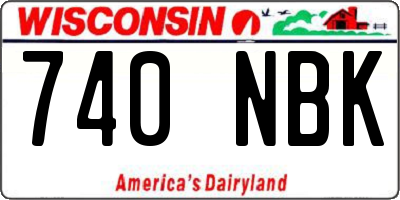 WI license plate 740NBK