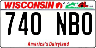 WI license plate 740NBO