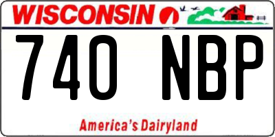 WI license plate 740NBP