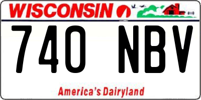 WI license plate 740NBV