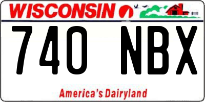 WI license plate 740NBX