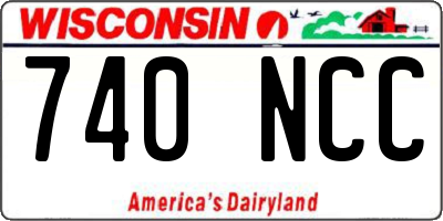WI license plate 740NCC