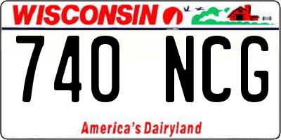 WI license plate 740NCG