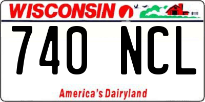 WI license plate 740NCL