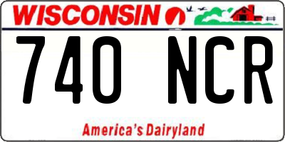 WI license plate 740NCR