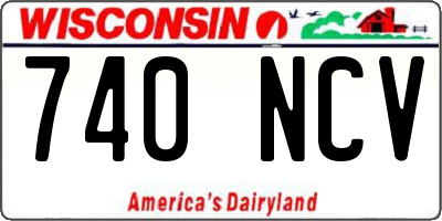 WI license plate 740NCV
