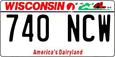 WI license plate 740NCW