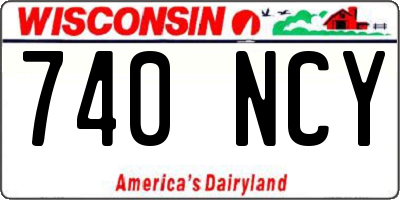 WI license plate 740NCY