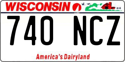 WI license plate 740NCZ