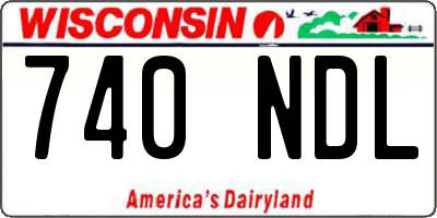WI license plate 740NDL