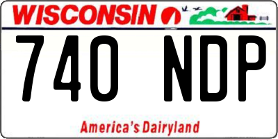 WI license plate 740NDP