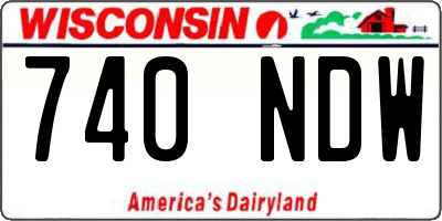 WI license plate 740NDW