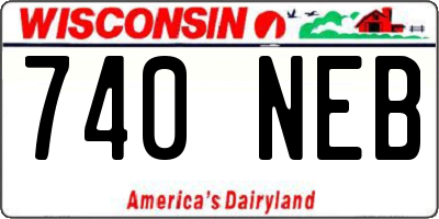 WI license plate 740NEB