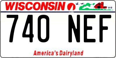 WI license plate 740NEF