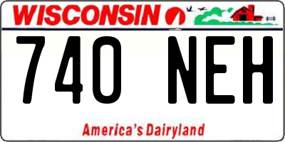 WI license plate 740NEH