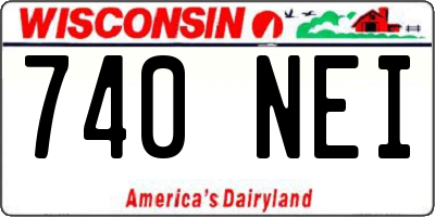 WI license plate 740NEI