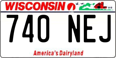 WI license plate 740NEJ
