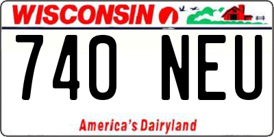 WI license plate 740NEU