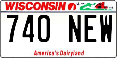 WI license plate 740NEW