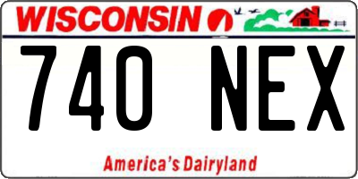 WI license plate 740NEX