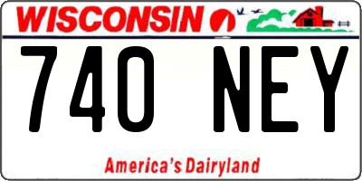 WI license plate 740NEY