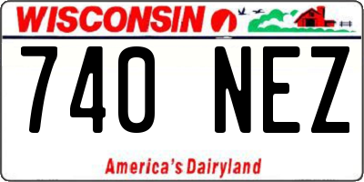WI license plate 740NEZ