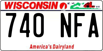 WI license plate 740NFA