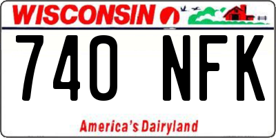 WI license plate 740NFK