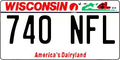 WI license plate 740NFL