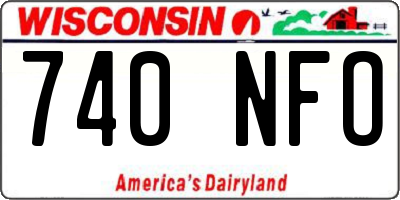 WI license plate 740NFO
