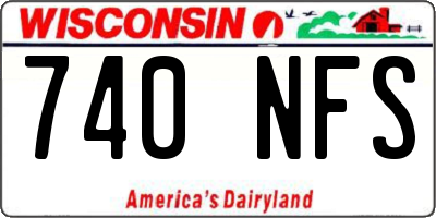 WI license plate 740NFS
