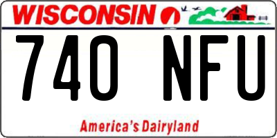 WI license plate 740NFU