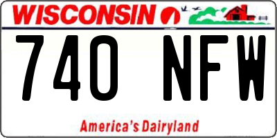 WI license plate 740NFW