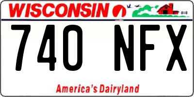WI license plate 740NFX