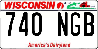 WI license plate 740NGB