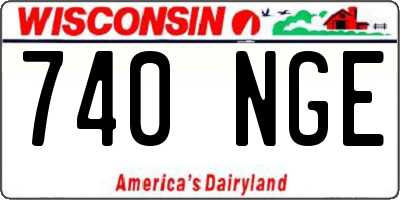 WI license plate 740NGE