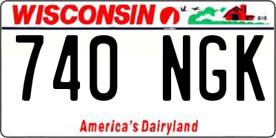 WI license plate 740NGK