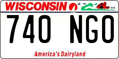 WI license plate 740NGO