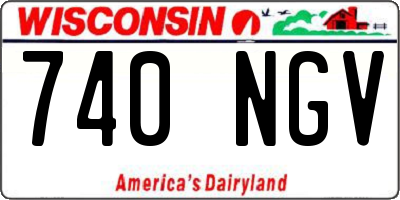 WI license plate 740NGV