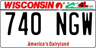 WI license plate 740NGW