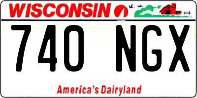 WI license plate 740NGX