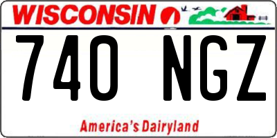 WI license plate 740NGZ
