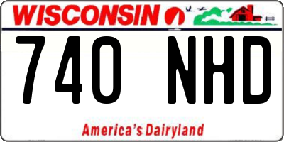 WI license plate 740NHD