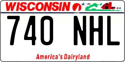 WI license plate 740NHL