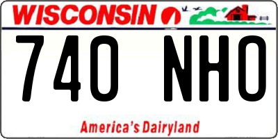 WI license plate 740NHO