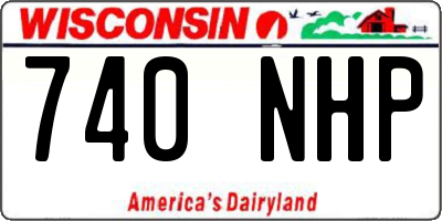 WI license plate 740NHP