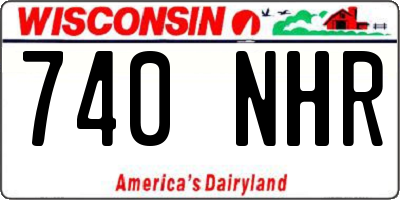 WI license plate 740NHR